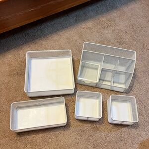 White Mesh Desk Organizer Set